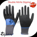 SRSAFETY 13G hizo punto el guante revestido doble hecho en China, guantes enteros revestidos wroking con los surtidores de China